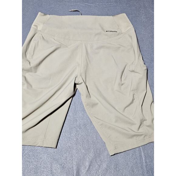 Columbia Shorts Women’s 10 Khaki Board Shorts Zip Pockets Drawstring - Picture 10 of 11